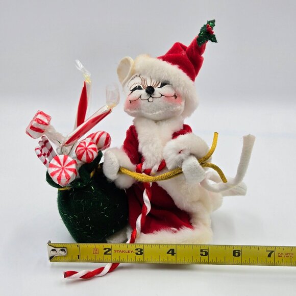 Annalee 2005 Mouse Santa Peppermint Sticks Christmas Figure Candy Read - Picture 3 of 16